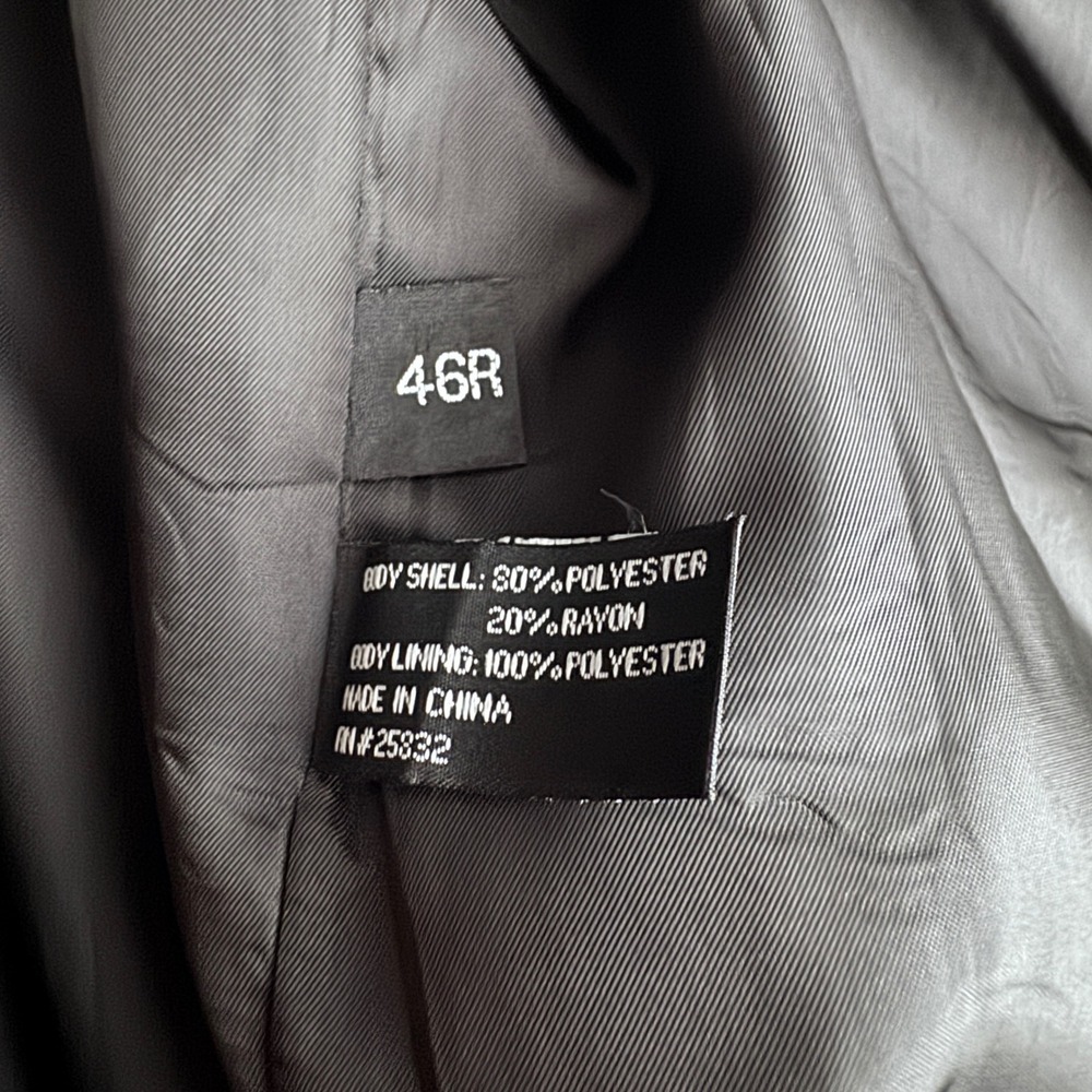 Circle S Blazer Mens 46R Black Solid Western Cowboy Yoke Arrow Pocket 17B - Picture 4 of 6